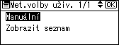Obrázek displeje ovládacího panelu