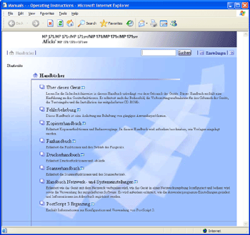 Abbildung des Webbrowser-Bildschirms