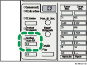 Ilustraci&oacute;n de la tecla Cambiar modo RX