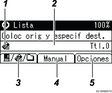 Ilustraci&oacute;n de leyenda numerada de la pantalla del panel de operaciones