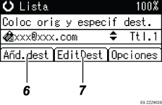 Ilustraci&oacute;n de leyenda numerada de la pantalla del panel de operaciones