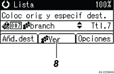 Ilustraci&oacute;n de leyenda numerada de la pantalla del panel de operaciones
