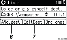 Ilustraci&oacute;n de leyenda numerada de la pantalla del panel de operaciones
