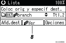 Ilustraci&oacute;n de leyenda numerada de la pantalla del panel de operaciones