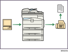 Illustration de l&apos;envoi de fax sans papier