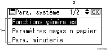 illustration de l&apos;utilisation de l&apos;écran LCD (illustration avec légende numérotée)