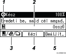 Példa a műveleti képernyőkijelzésre számozott segítséggel