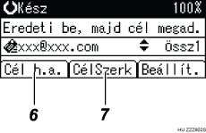 Példa a műveleti képernyőkijelzésre számozott segítséggel