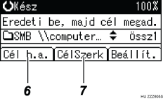 Példa a műveleti képernyőkijelzésre számozott segítséggel