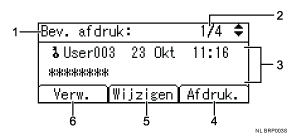 Genummerde callout-illustratie scherm bedieningspaneel