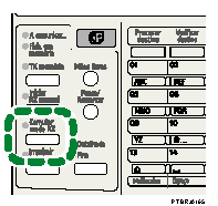 Ilustração da tecla Comutar Modo de RX