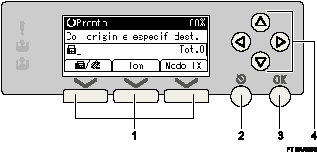 Ilustração do ecrã de painel de operação ilustração de chamada numerada