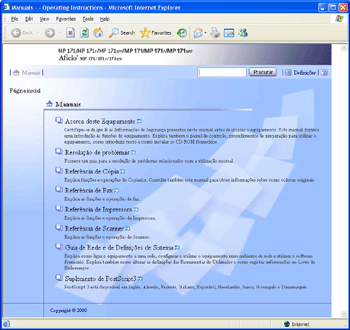 Imagem do ecrã do Web browser