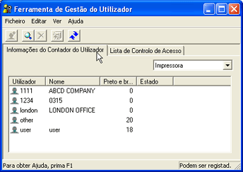 Ilustração do ecrã de aplicação