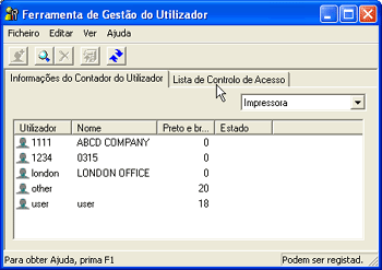 Ilustração do ecrã de aplicação