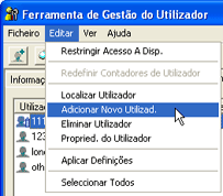 Ilustração do ecrã de aplicação