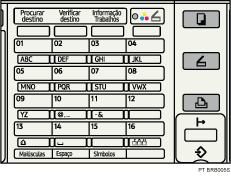 Ilustração do ecrã do painel de operação