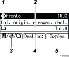 Ilustração do ecrã do painel de operação