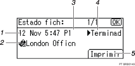 Ilustração com numeração do ecrã do painel de operação