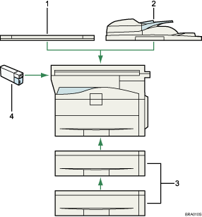 Иллюстрация внешних компонентов с пронумерованными выносками