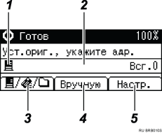 Иллюстрация окна рабочей панели с пронумерованной сноской иллюстрации