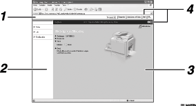 Darstellung der Webbrowseranzeige mit numerierter Abbildung