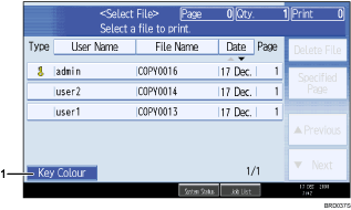 Operation panel screen illustration numbered callout illustration