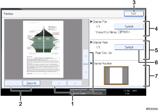 Operation panel screen illustration numbered callout illustration