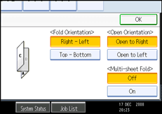 Operation panel screen illustration