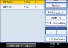 Operation panel screen illustration
