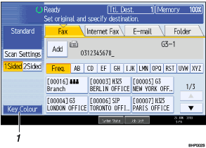 Operation panel screen illustration numbered callout illustration