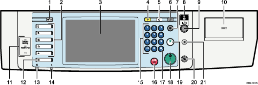 Control panel illustration numbered callout illustration