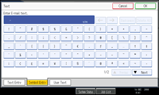 Operation panel screen illustration
