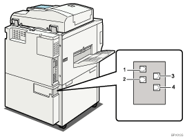 illustration of connecting the telephone line (numbered callout illustration)