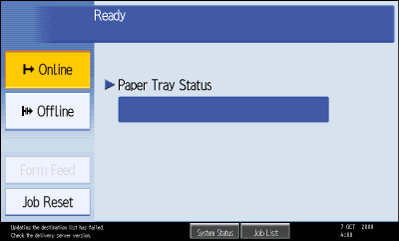 Operation panel screen illustration