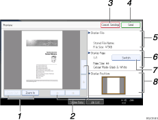 Operation panel screen illustration numbered callout illustration