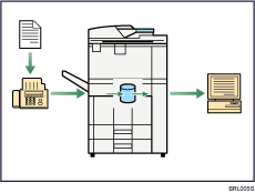 Illustration of paperless fax reception