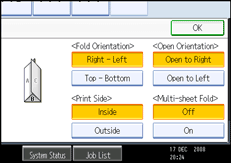Operation panel screen illustration