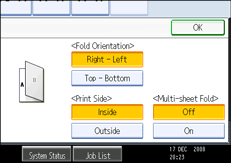 Operation panel screen illustration