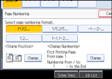 Operation panel screen illustration