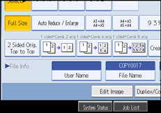 Operation panel screen illustration