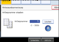 Abbildung des Bedienfeld-Displays