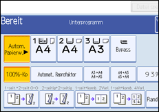 Die Abbildung zeigt das Bedienfeld-Display
