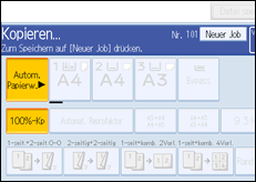 Die Abbildung zeigt das Bedienfeld-Display