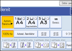 Die Abbildung zeigt das Bedienfeld-Display