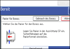 Die Abbildung zeigt das Bedienfeld-Display