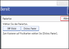 Die Abbildung zeigt das Bedienfeld-Display