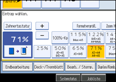 Die Abbildung zeigt das Bedienfeld-Display