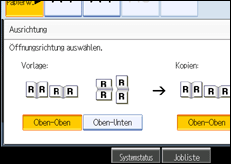 Die Abbildung zeigt das Bedienfeld-Display
