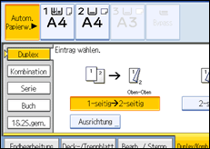 Die Abbildung zeigt das Bedienfeld-Display